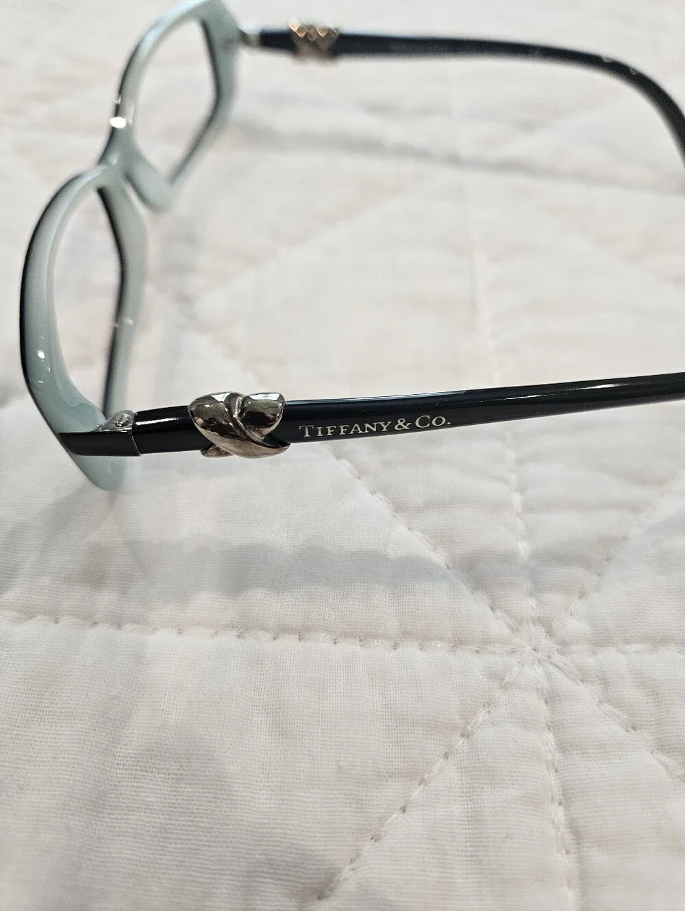 Tiffany & Co. Black Front with Light Blue Temples Rectangular Women's Glasses